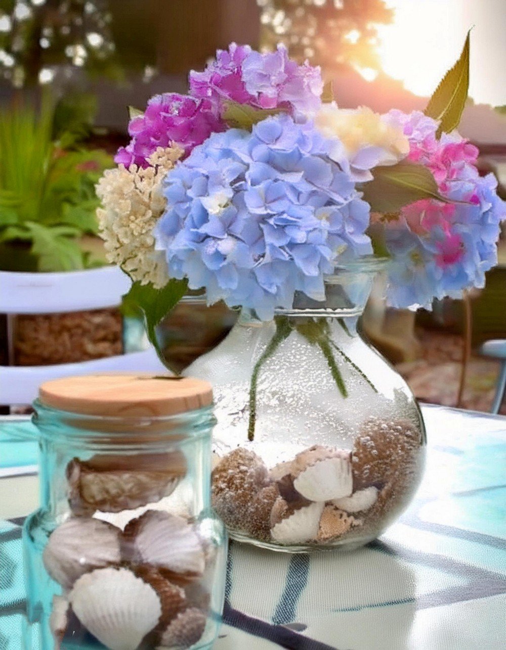 Summer Flowers And Beach Decorations