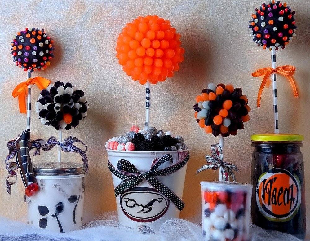 Bring Halloween Cheer with Candy Topiaries