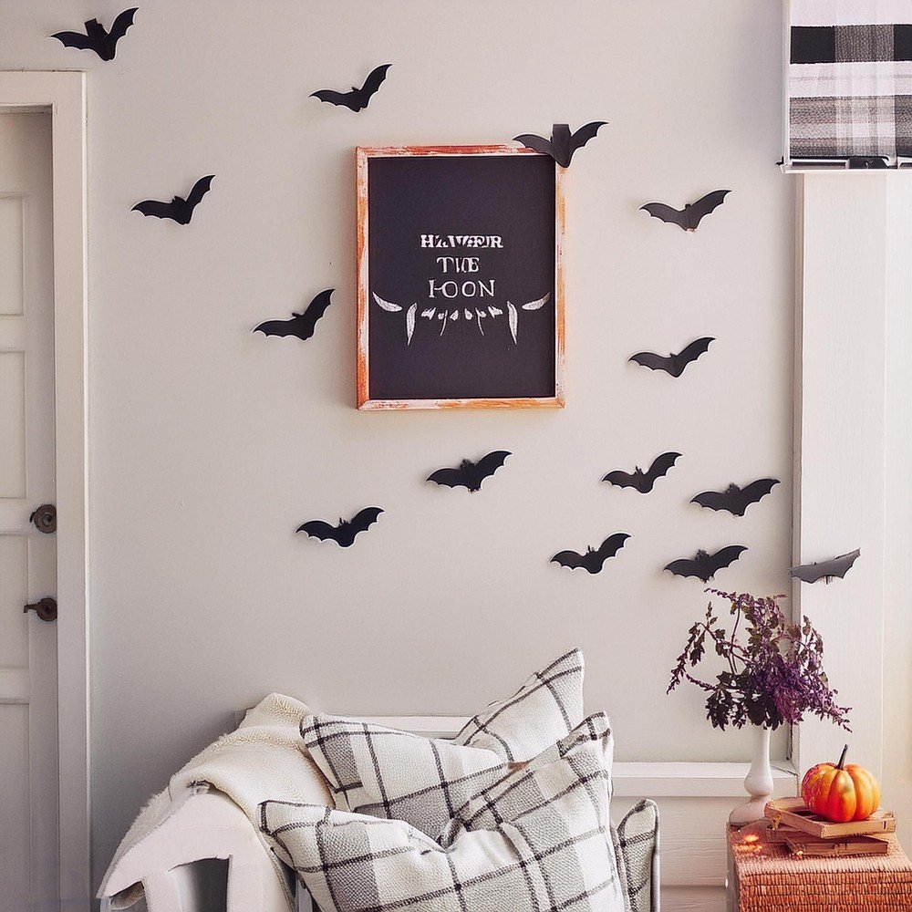 Celebrate Halloween with Framed Chalkboard Art and Bats