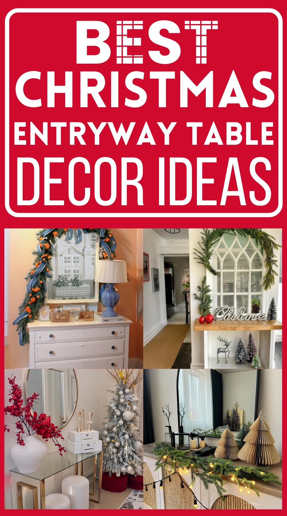 Christmas Entryway Table Decor Ideas