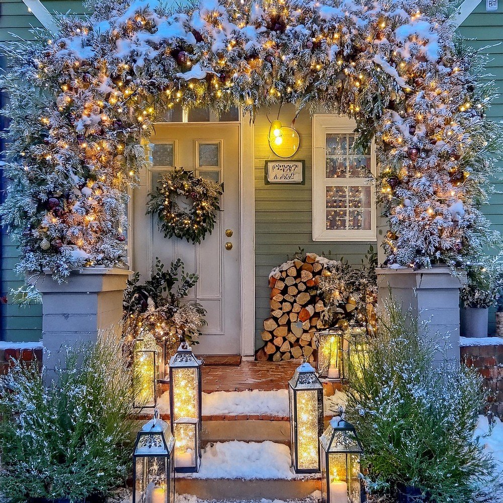 Create a Festive Christmas Porch Display with Frosted Decor