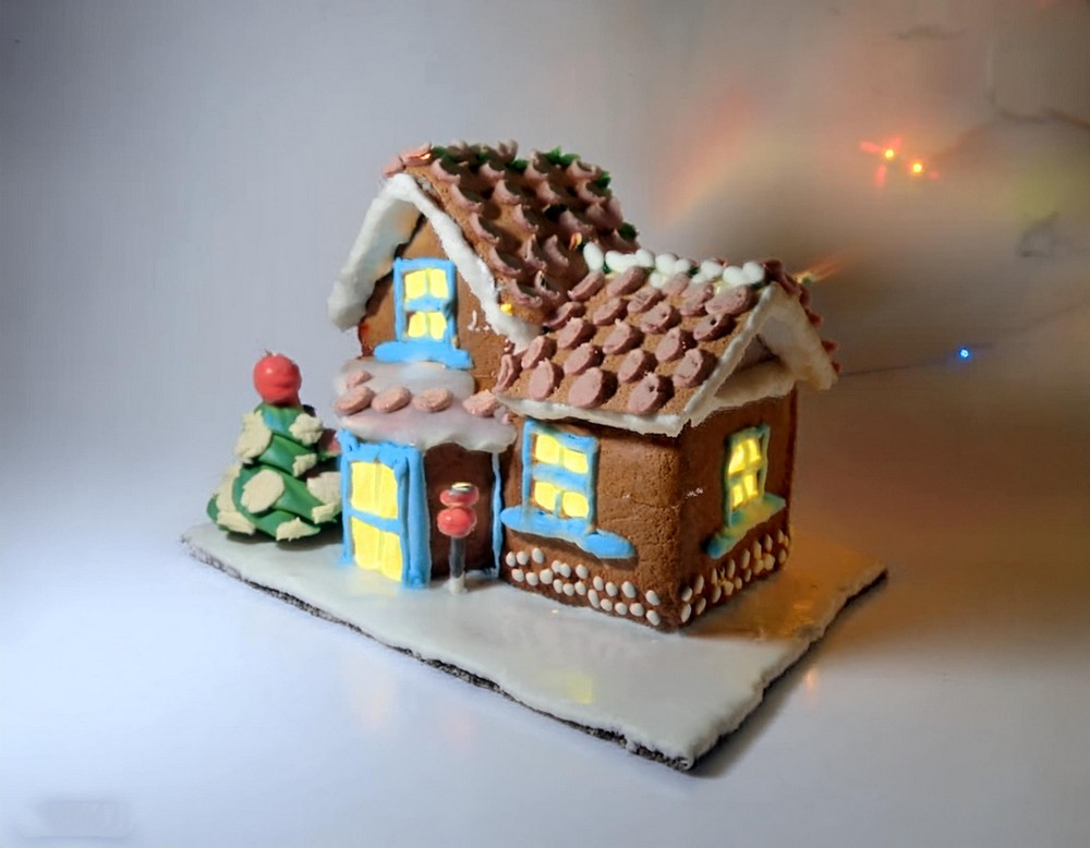 Create a Two-Story Illuminated Gingerbread House