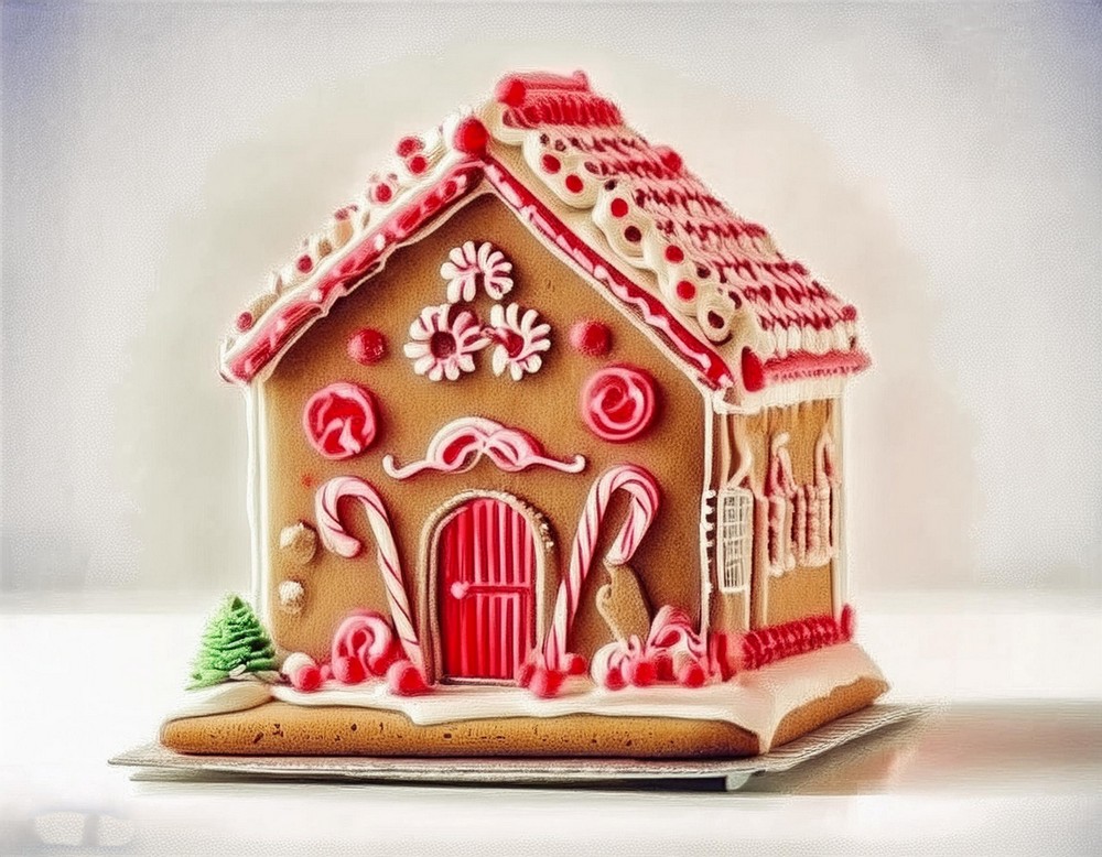 Decorate Traditional Gingerbread House with Candy Canes