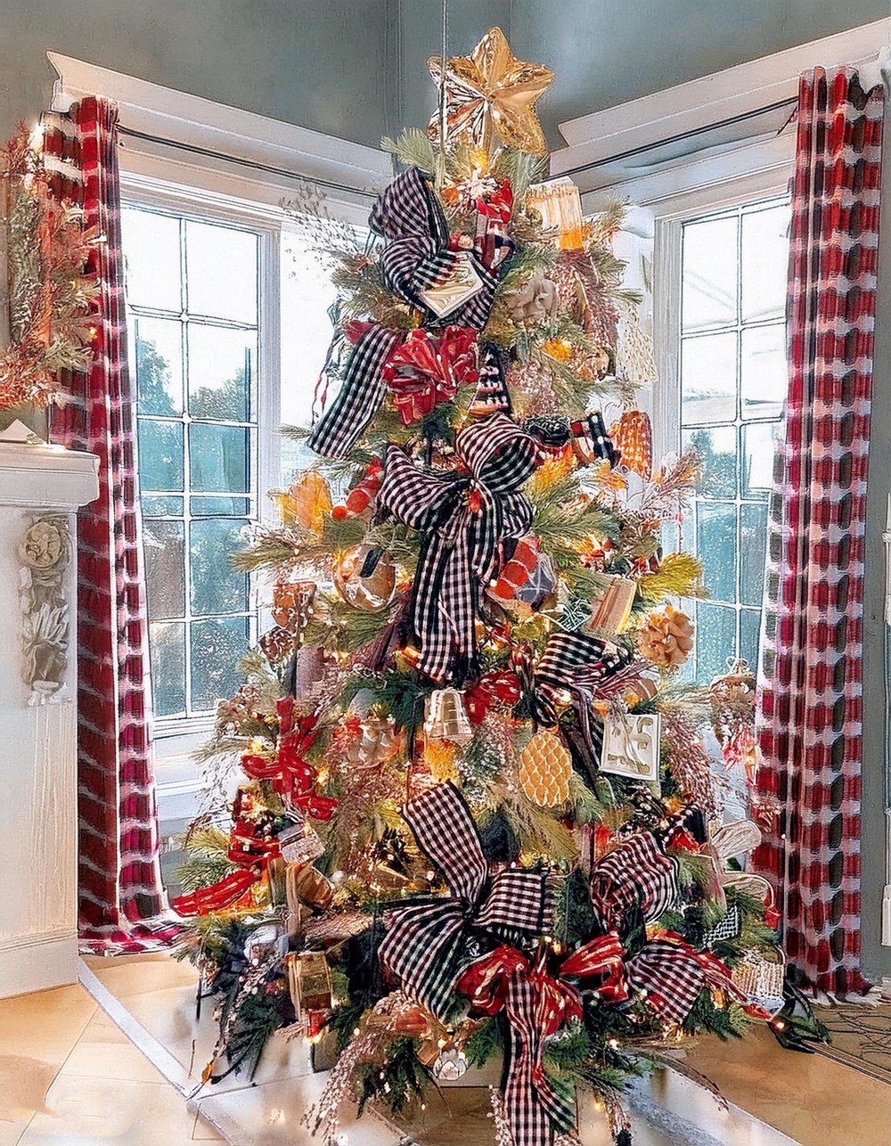 Give Your Tree a Rustic Look with Buffalo Check Ribbon