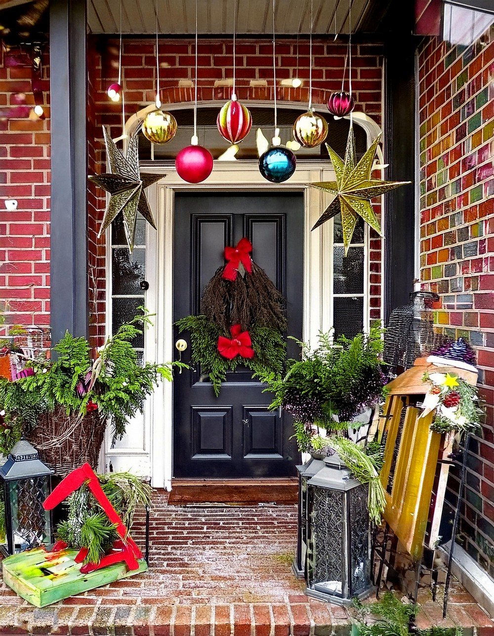 Make a Statement with Your Front Porch Christmas Decorations
