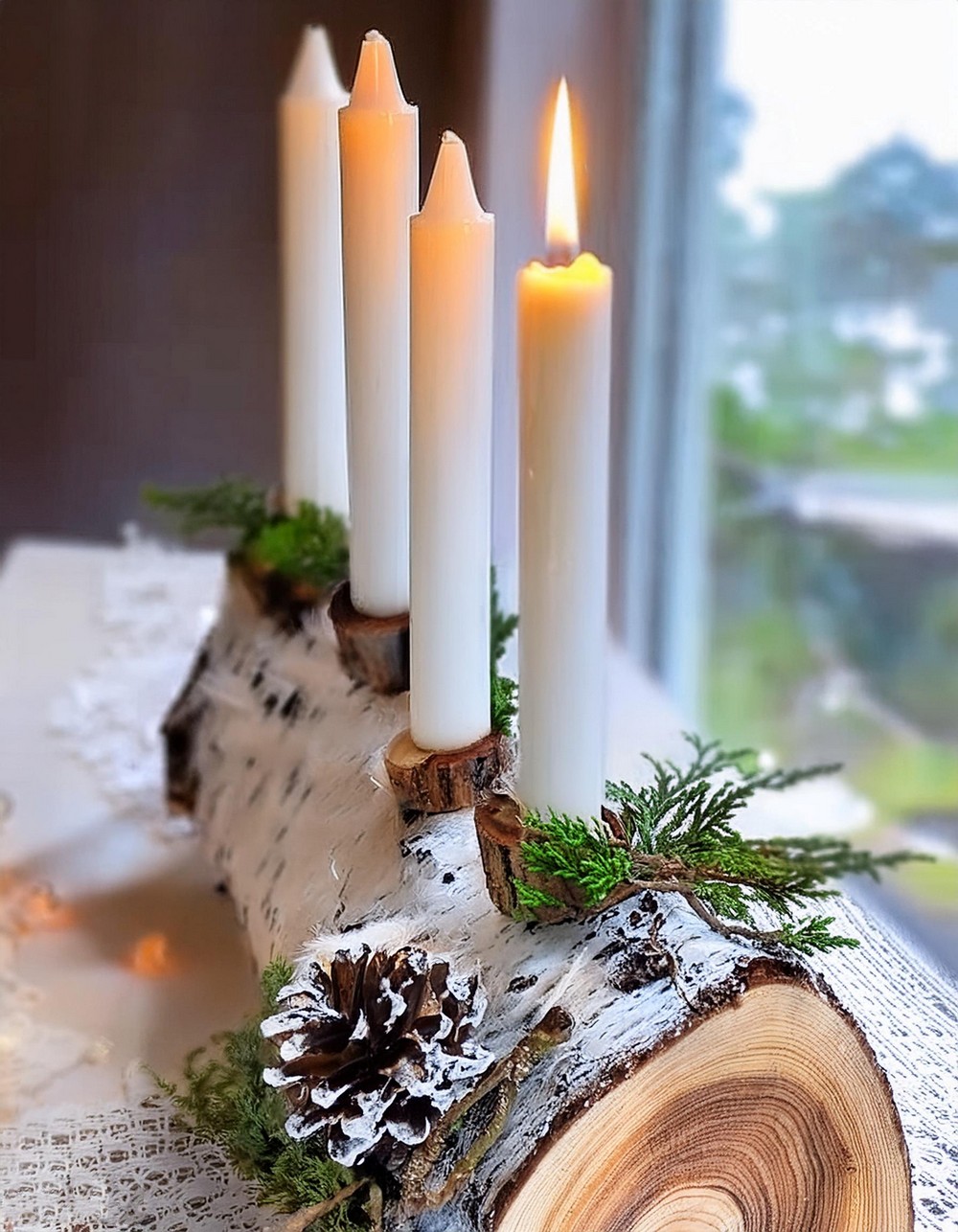 Refresh Home Décor with a DIY Birch Wood Candle Holder