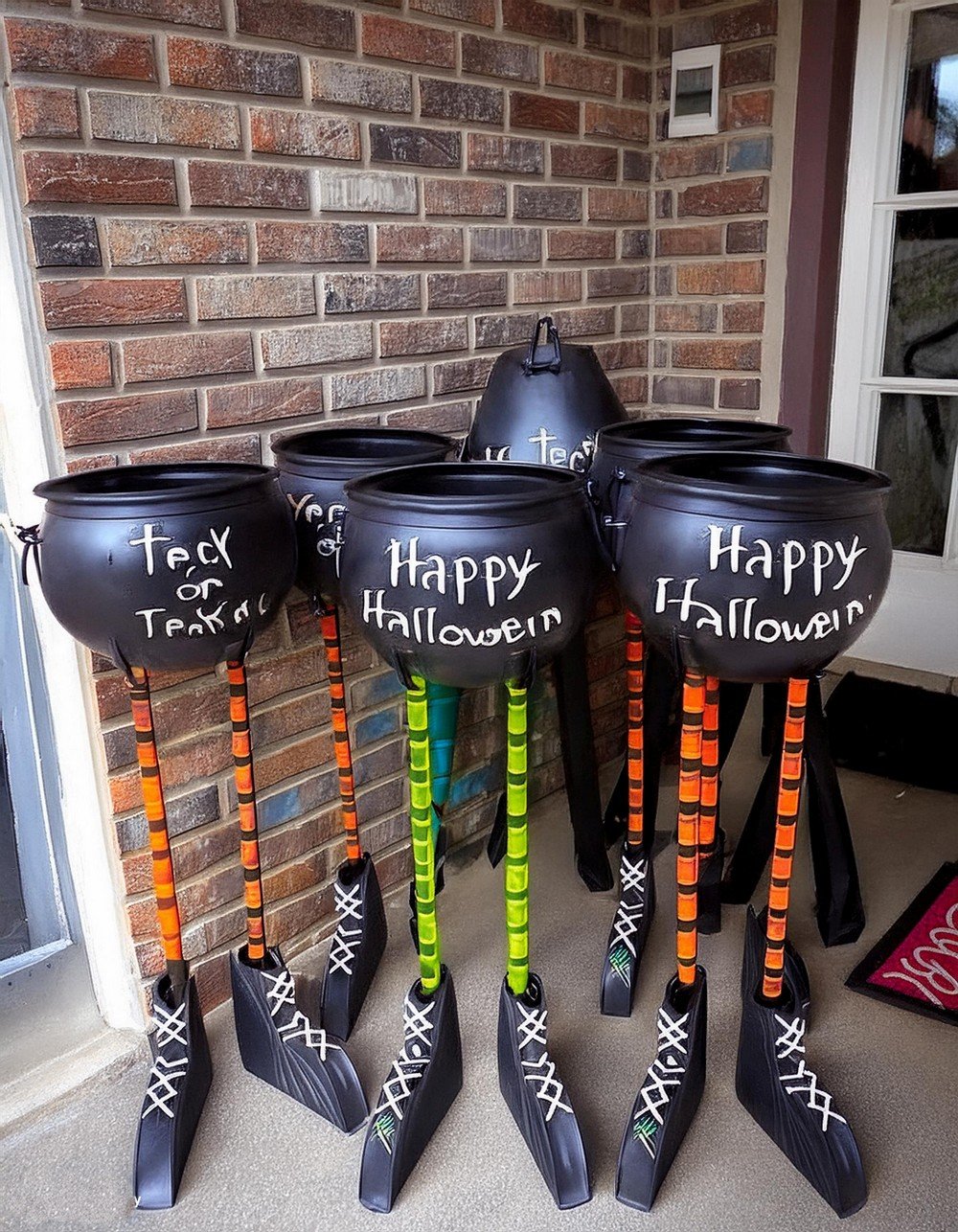 Surprise Trick-or-Treaters with Candy Bowl Witch Feet