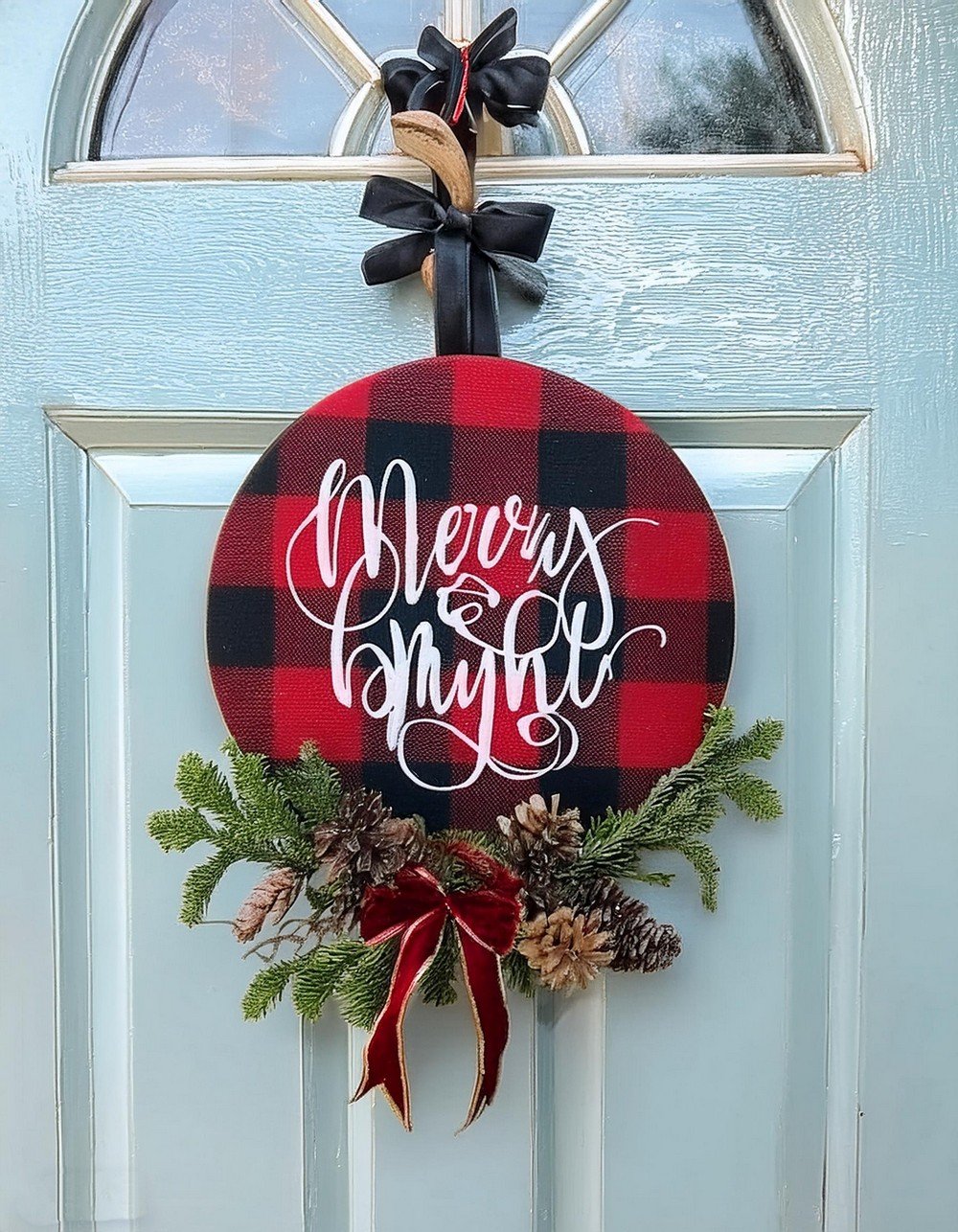 Transform a Hoop into a Classy Buffalo Plaid Wreath