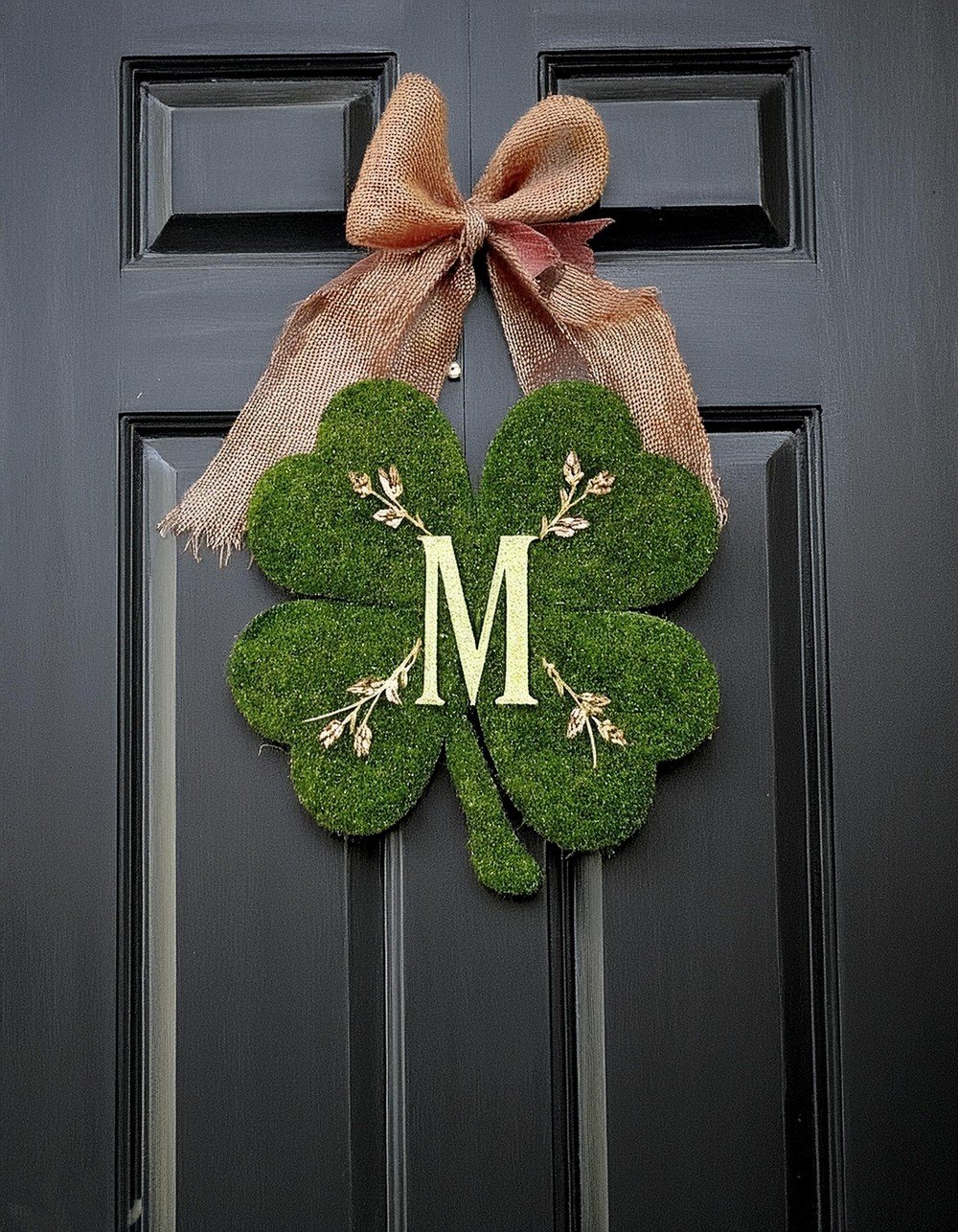 Add Monogrammed Letter to a Moss and Burlap Wreath