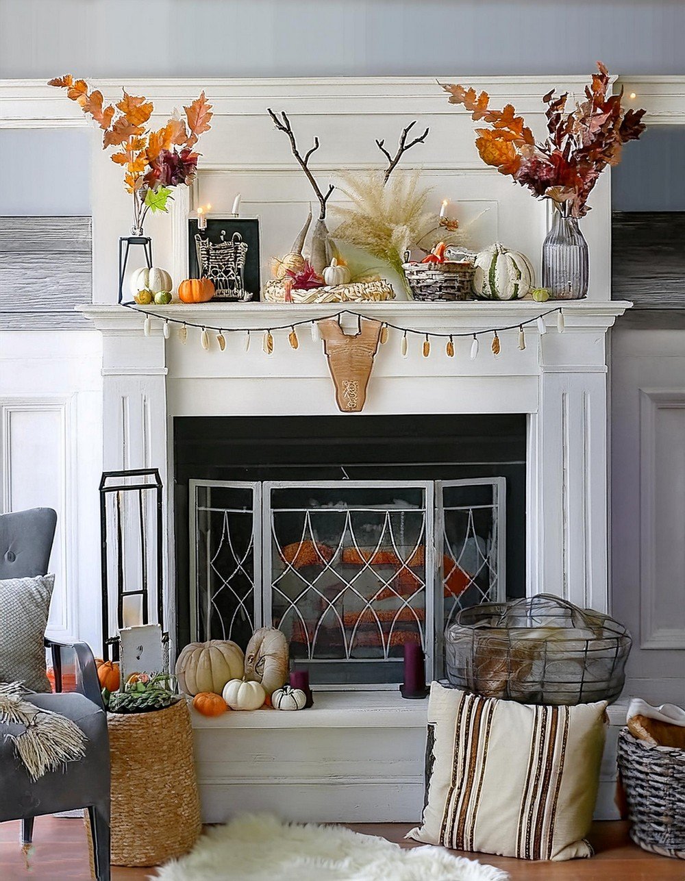 Add Visual Interest with Copper and Fall Leaves Decor