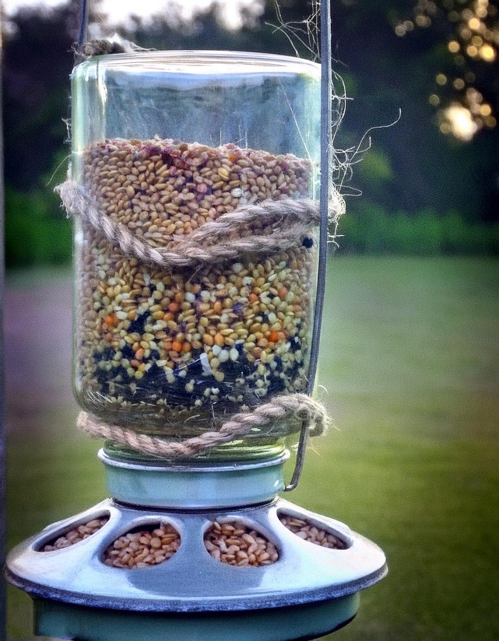 Bird Feeder From A Mason Jar