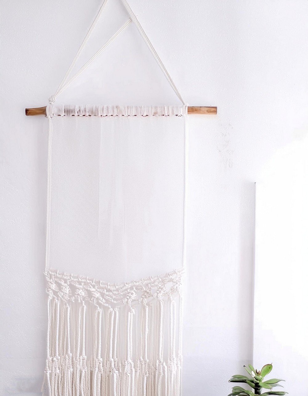 Canvas and Macrame Simple Wall Hanging