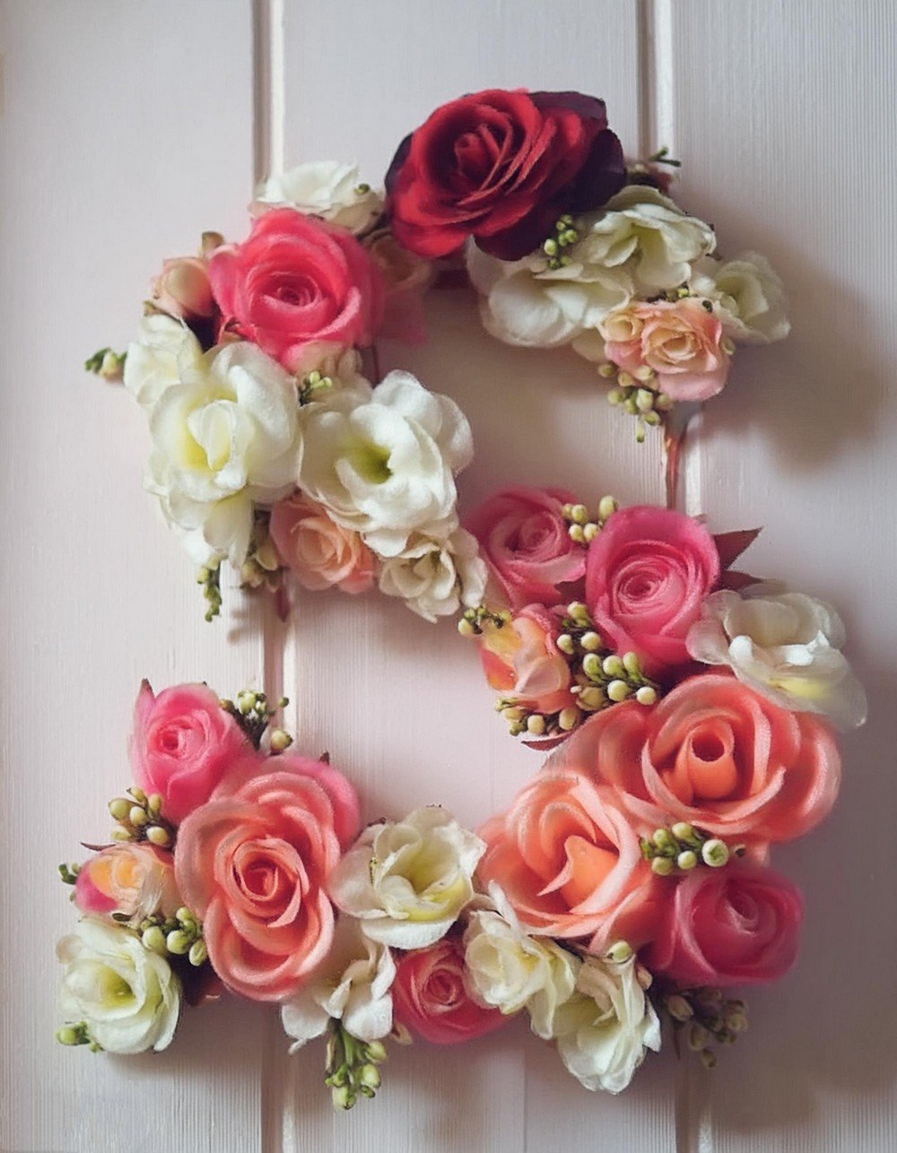 DIY Floral Monogram Art For Wall Decor