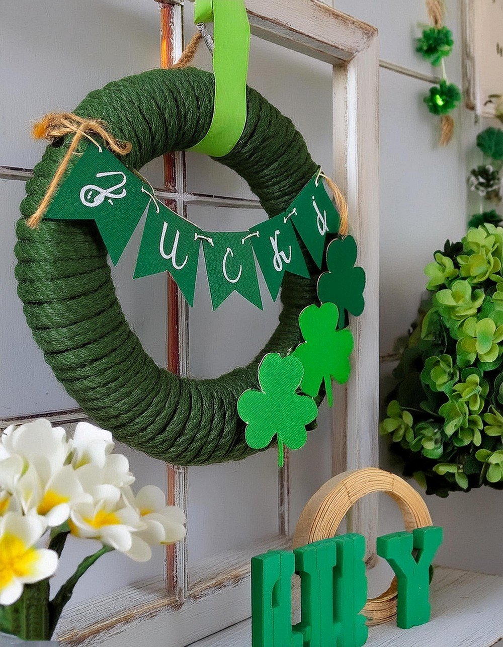 Hang a Lucky Banner on Your St. Patrick’s Day Wreath