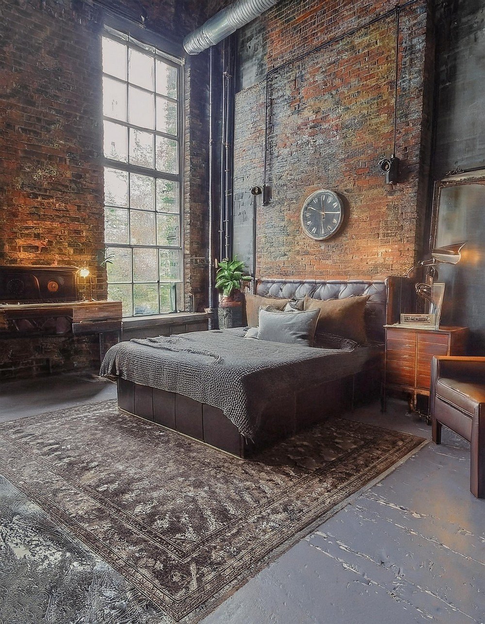 Loft-Style Industrial Bedroom