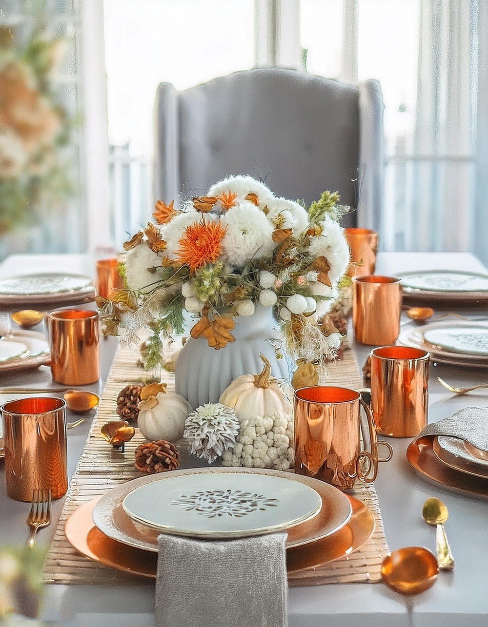 Make Dinner Memorable with Copper and Cream Accent