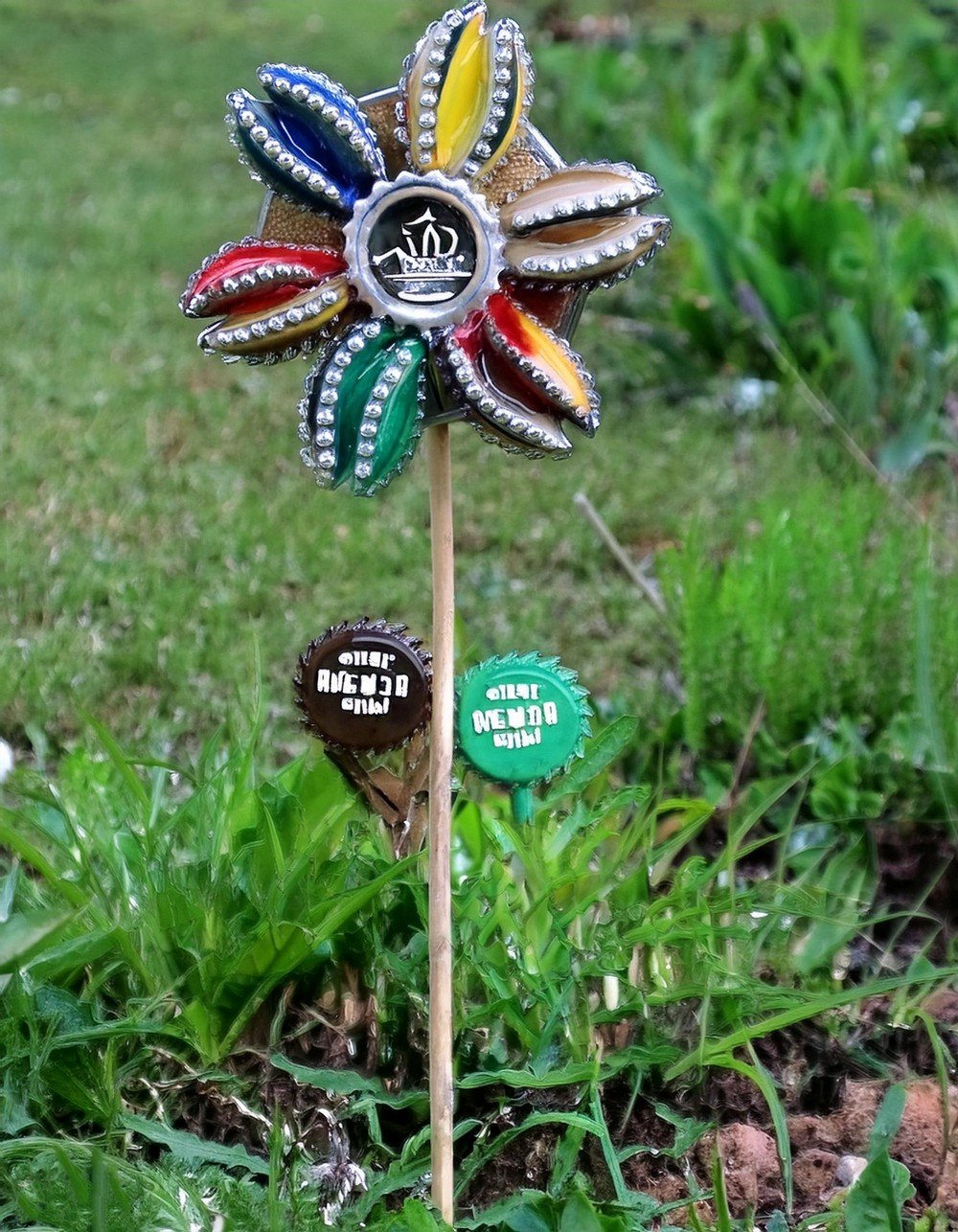 Make Little Pinwheels From Bottle Caps