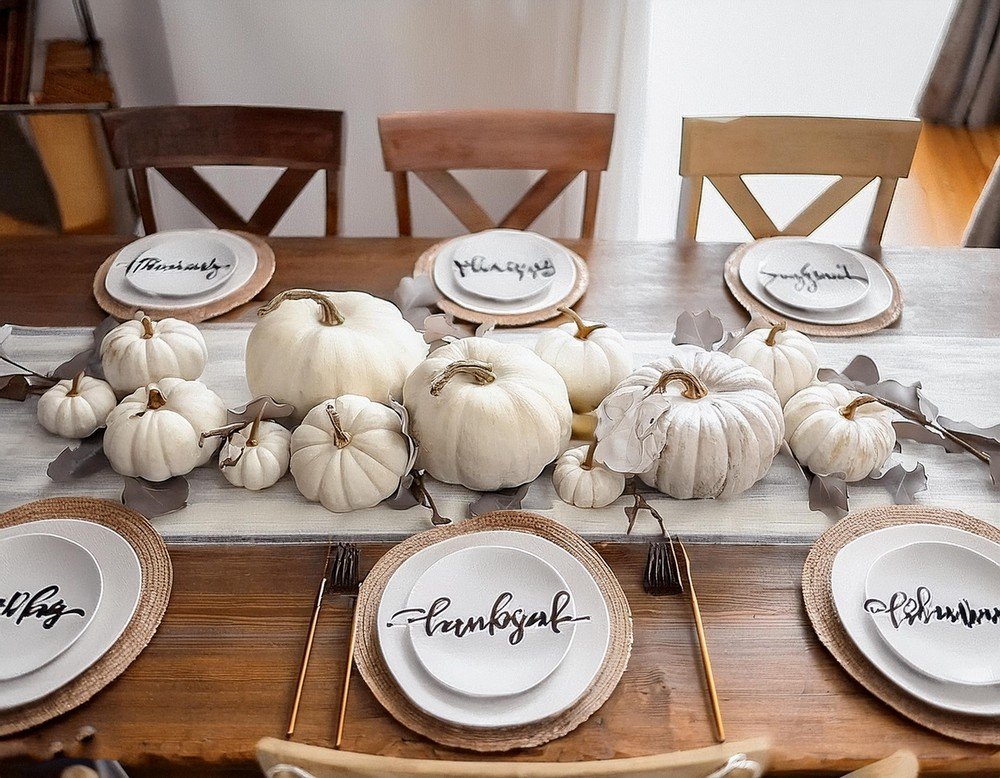 Make a Table Sparkle with a White Pumpkin Tablescape