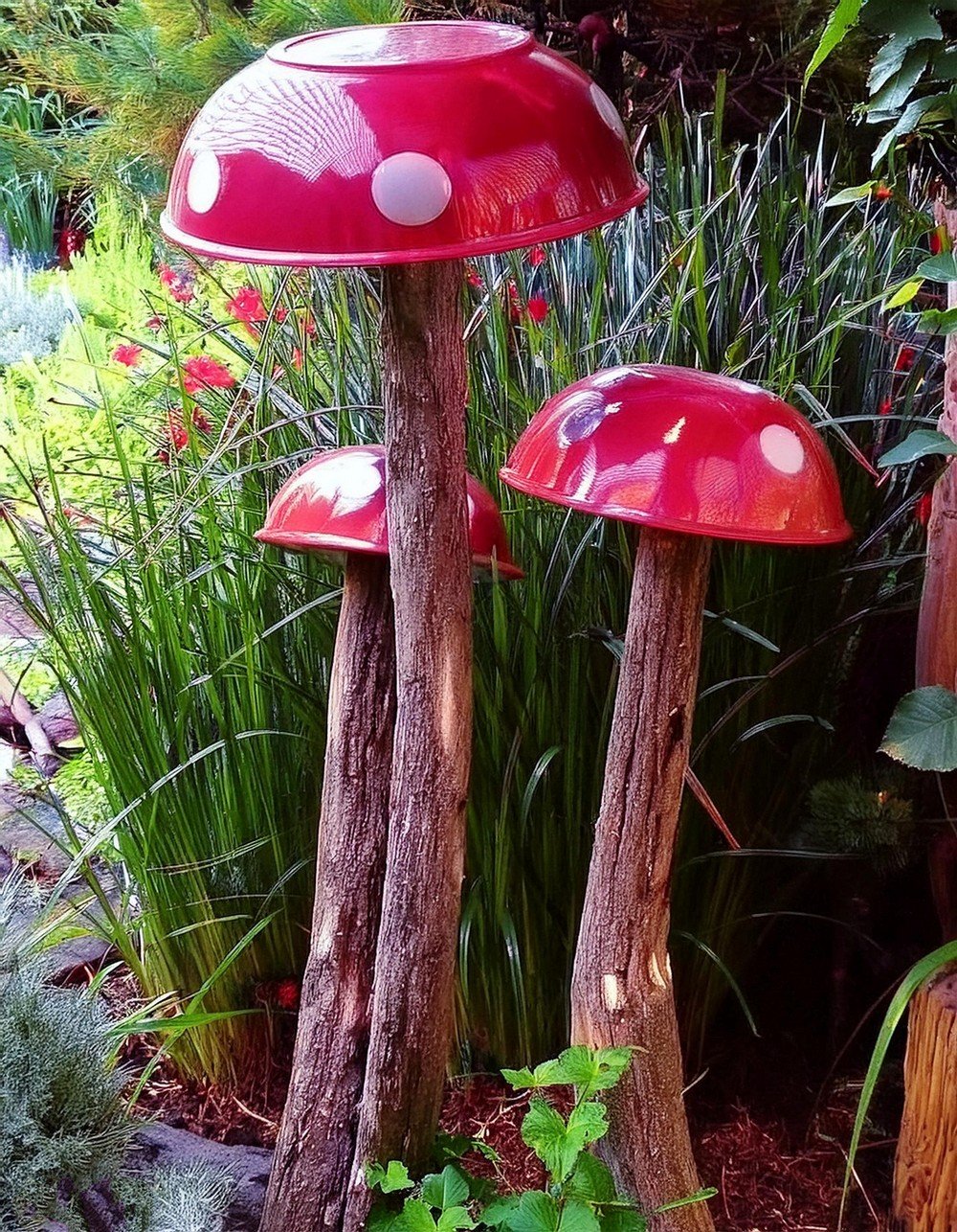 Mushroom Garden Décor From Kitchen Cookware