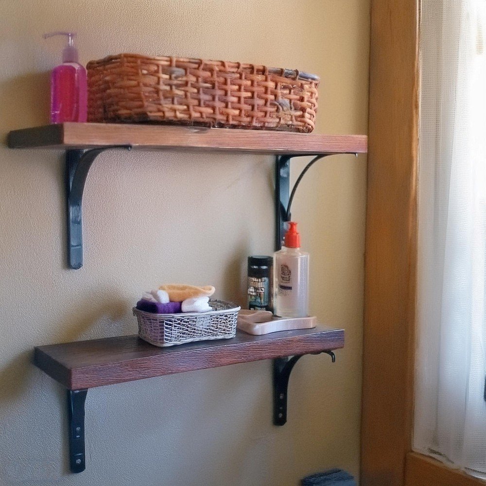 Scrap Wood and Brackets Become Rustic Shelves