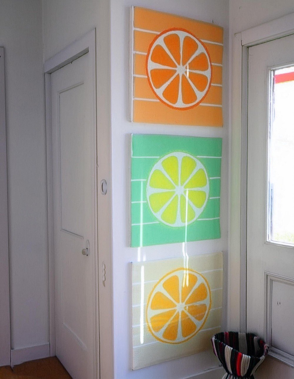 Stack Of Three Citrus Paintings