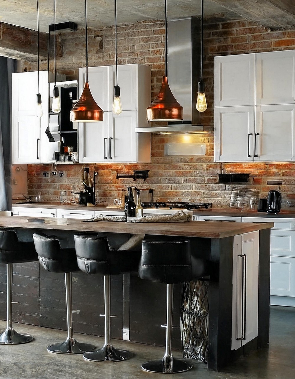 Bold Black Island Centerpiece Kitchen