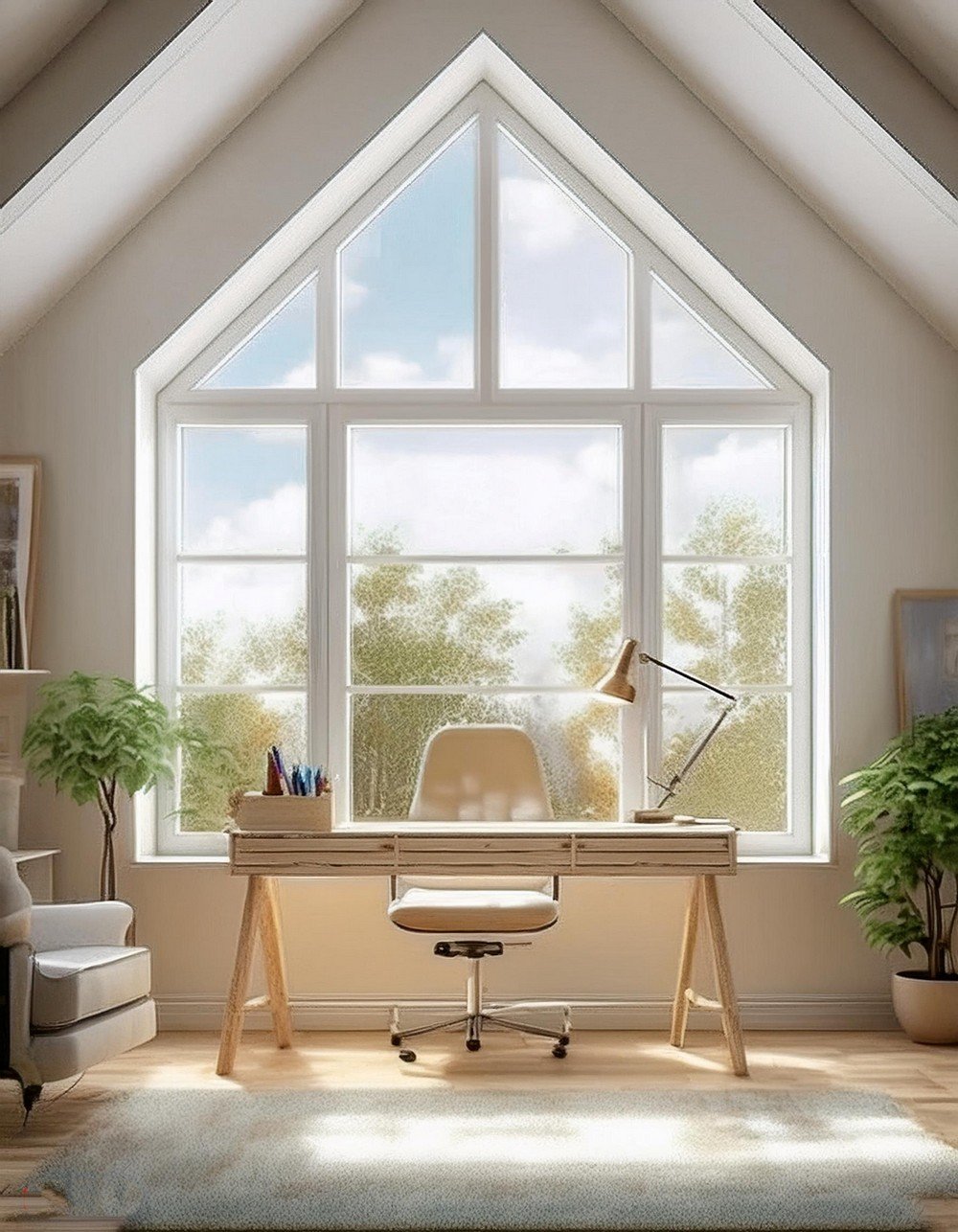 Bright Attic Office Nook