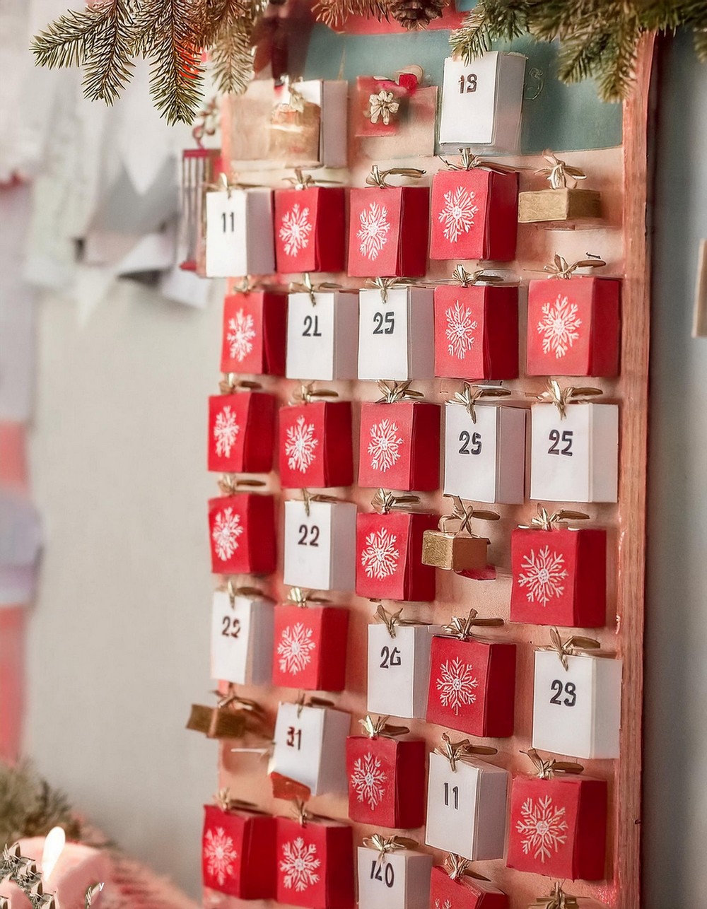 Festive Red & White Advent Calendars