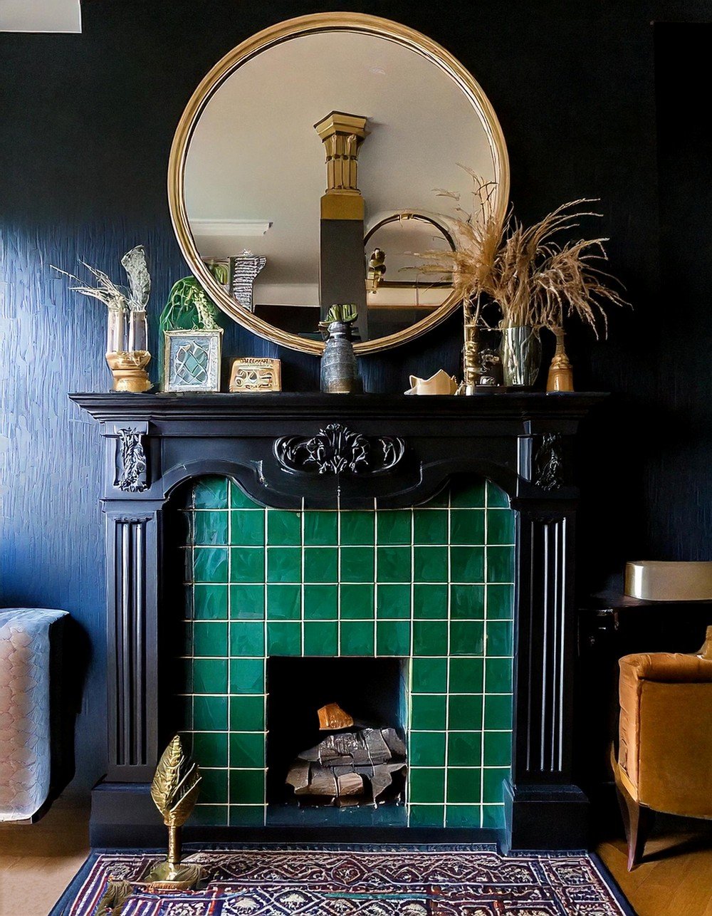 Bold Green Tiles In A Dramatic Setting