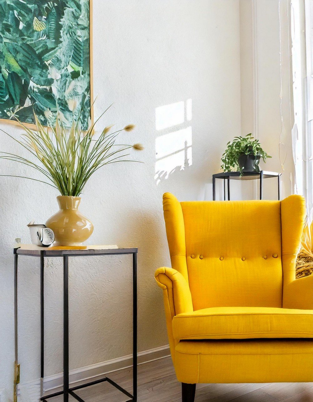 Bright and Cozy Corner with Bold Accent Chair