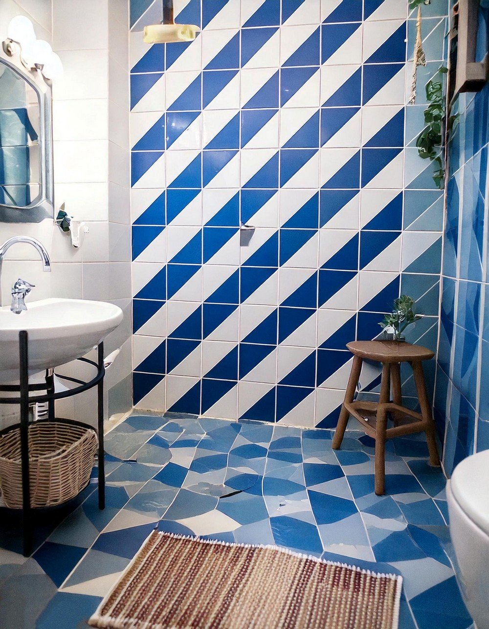 Dynamic Geometric Duo – Bathroom Design Idea