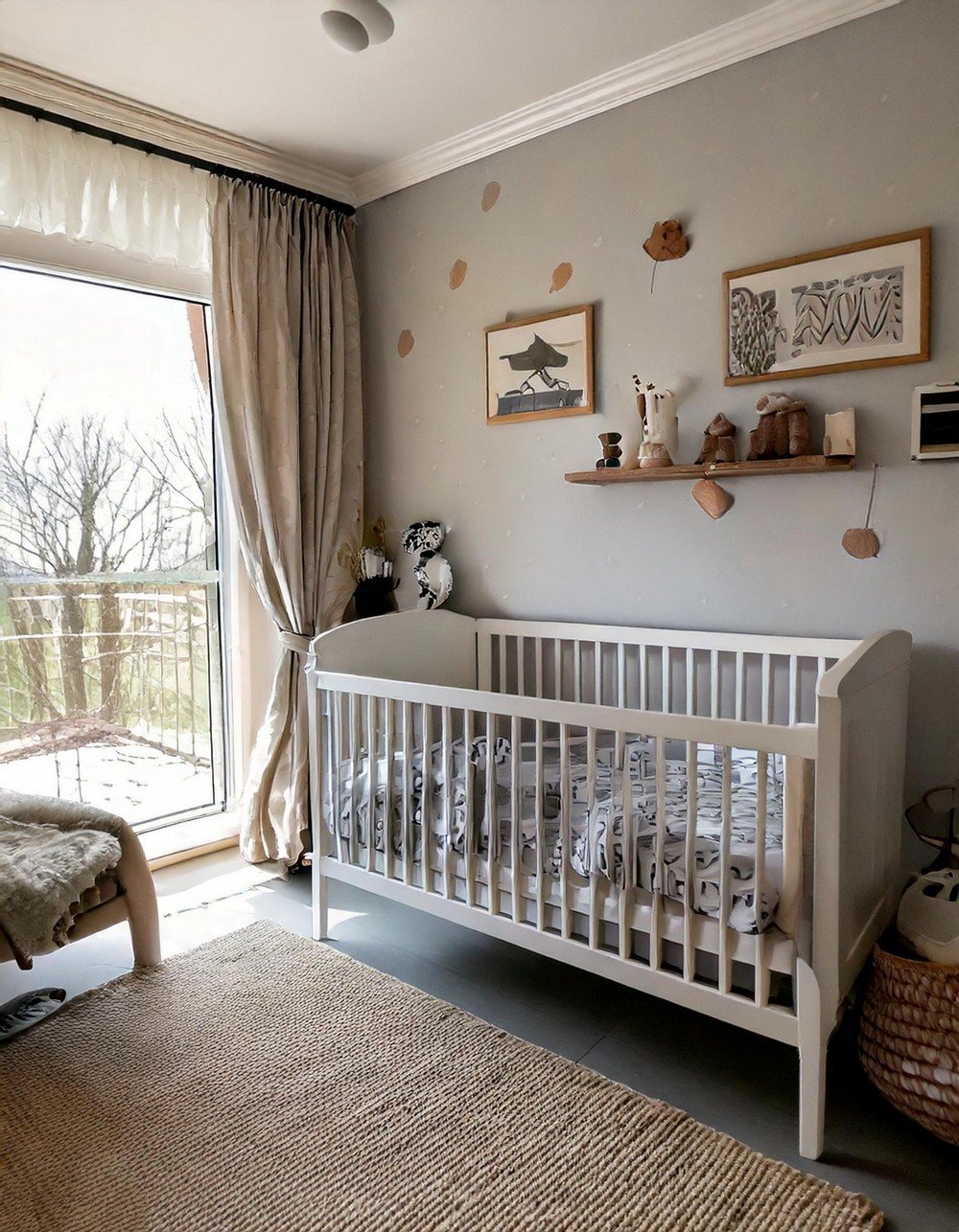 Elegant Grey Safari-Themed Nursery