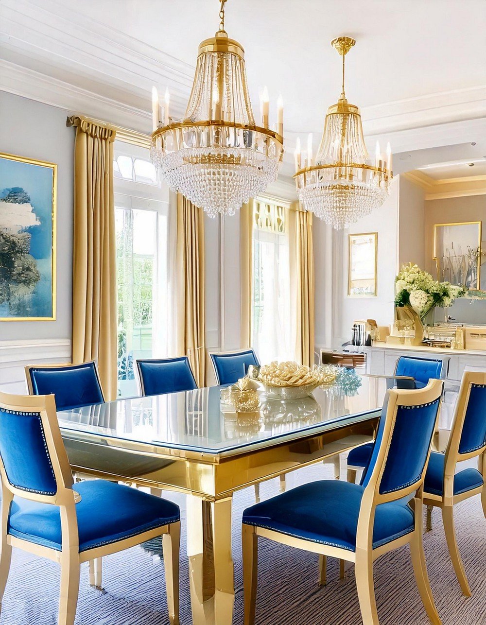 Luxe Gold Meets Serene Blues