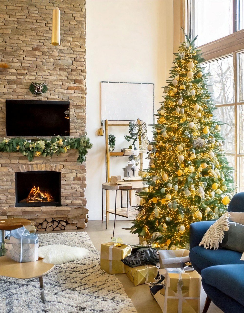 Luxe Gold and Blue Christmas