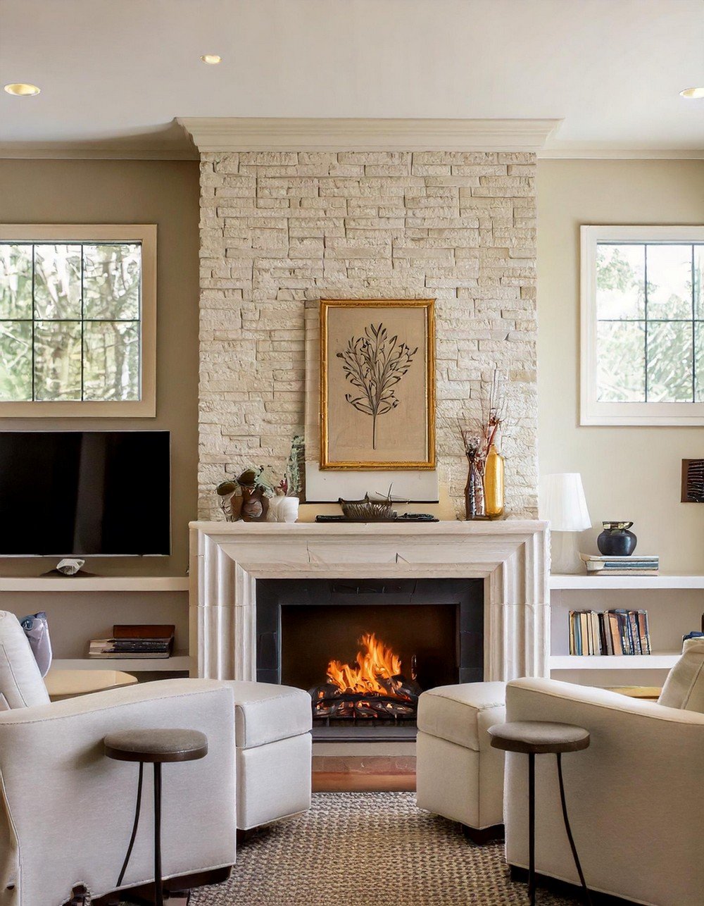 Modern Simplicity by the Hearth Room Design