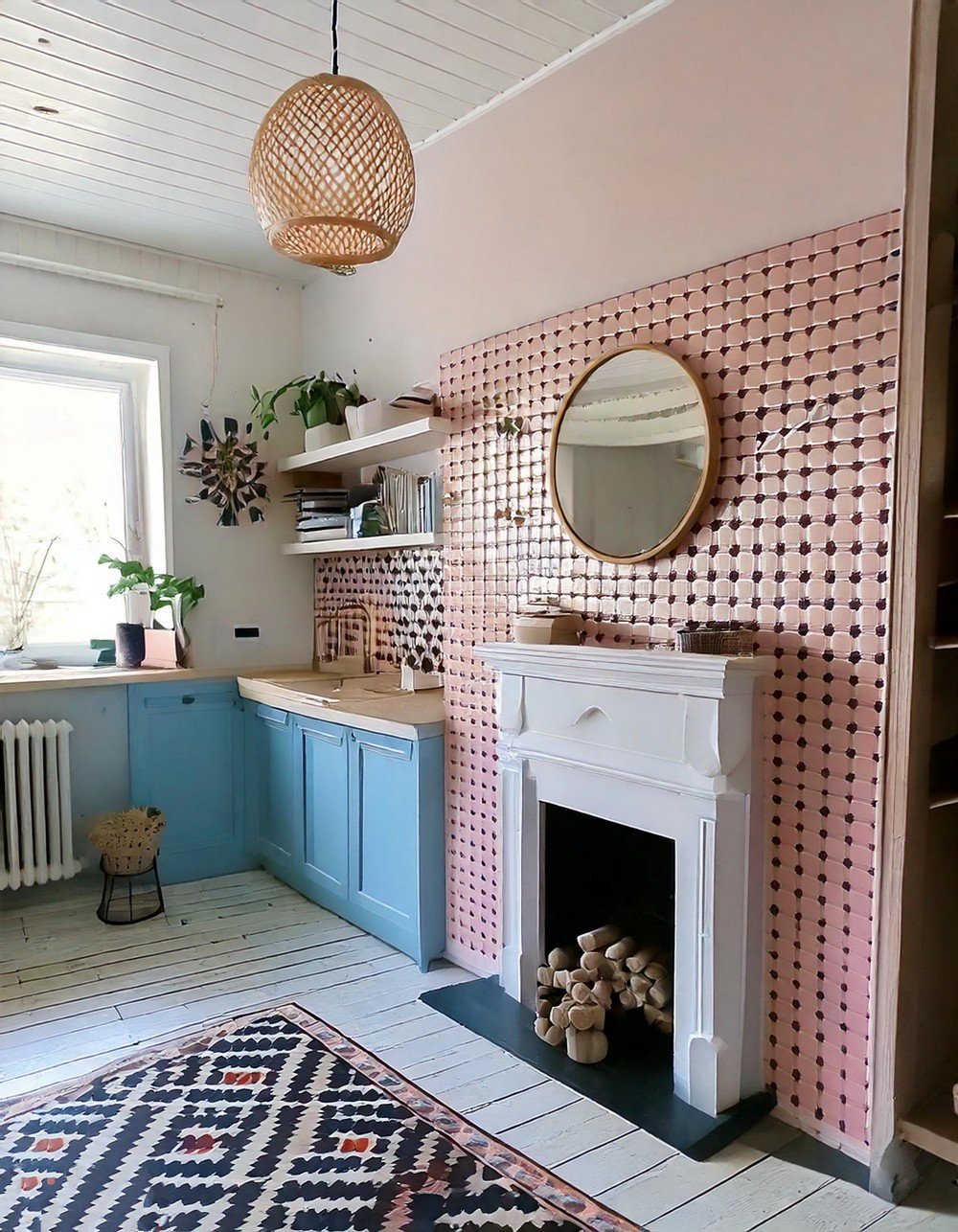 Playful Pink Tiles Meet Bold Patterns