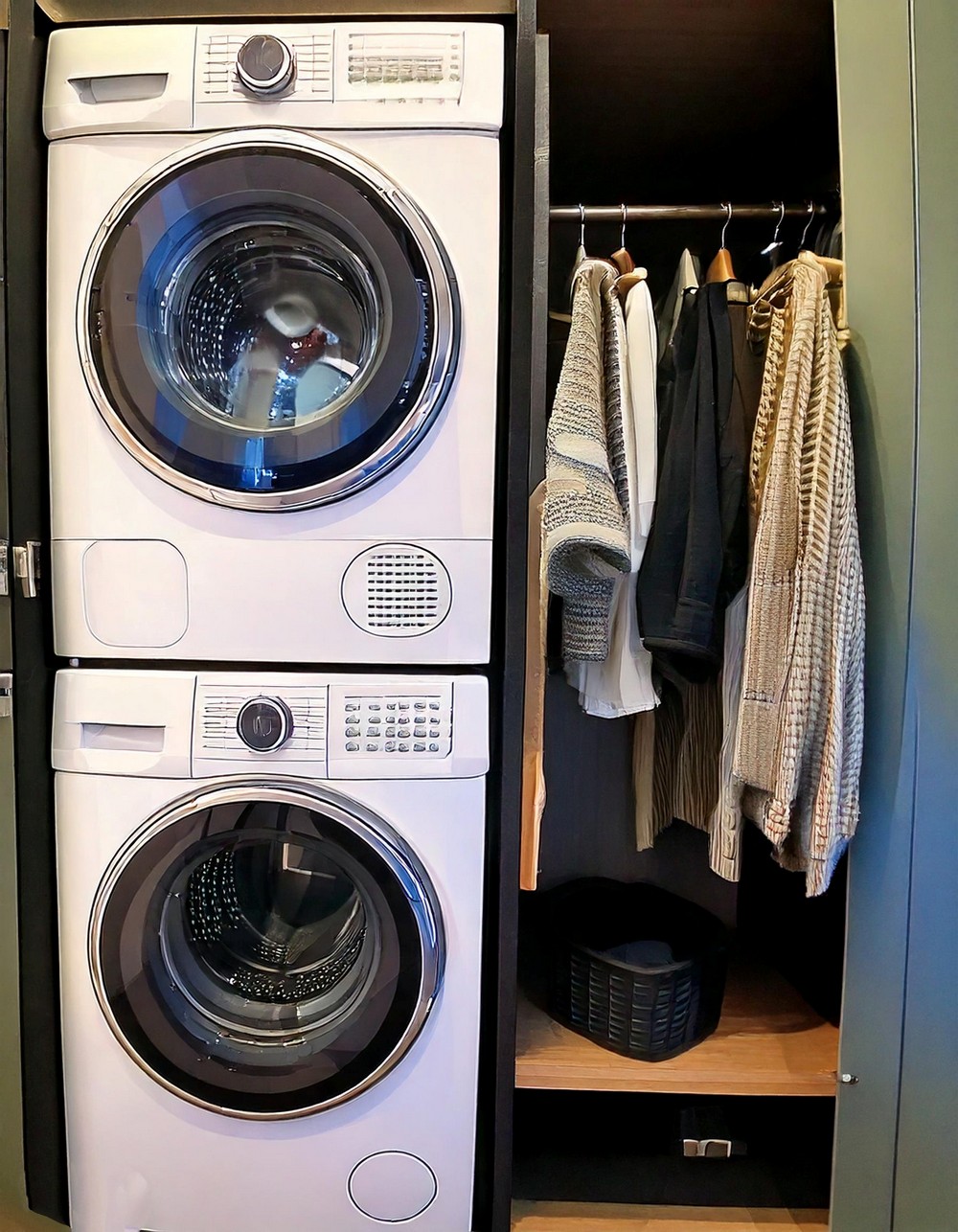 Sleek Urban Closet with Laundry Duo