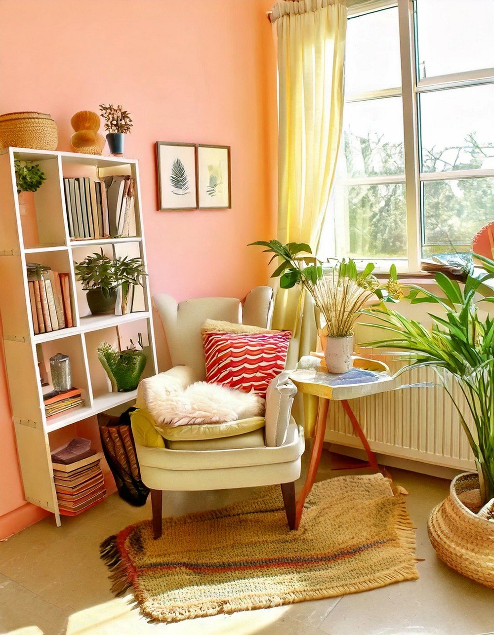 Vibrant Reading Corner with Colorful Accents